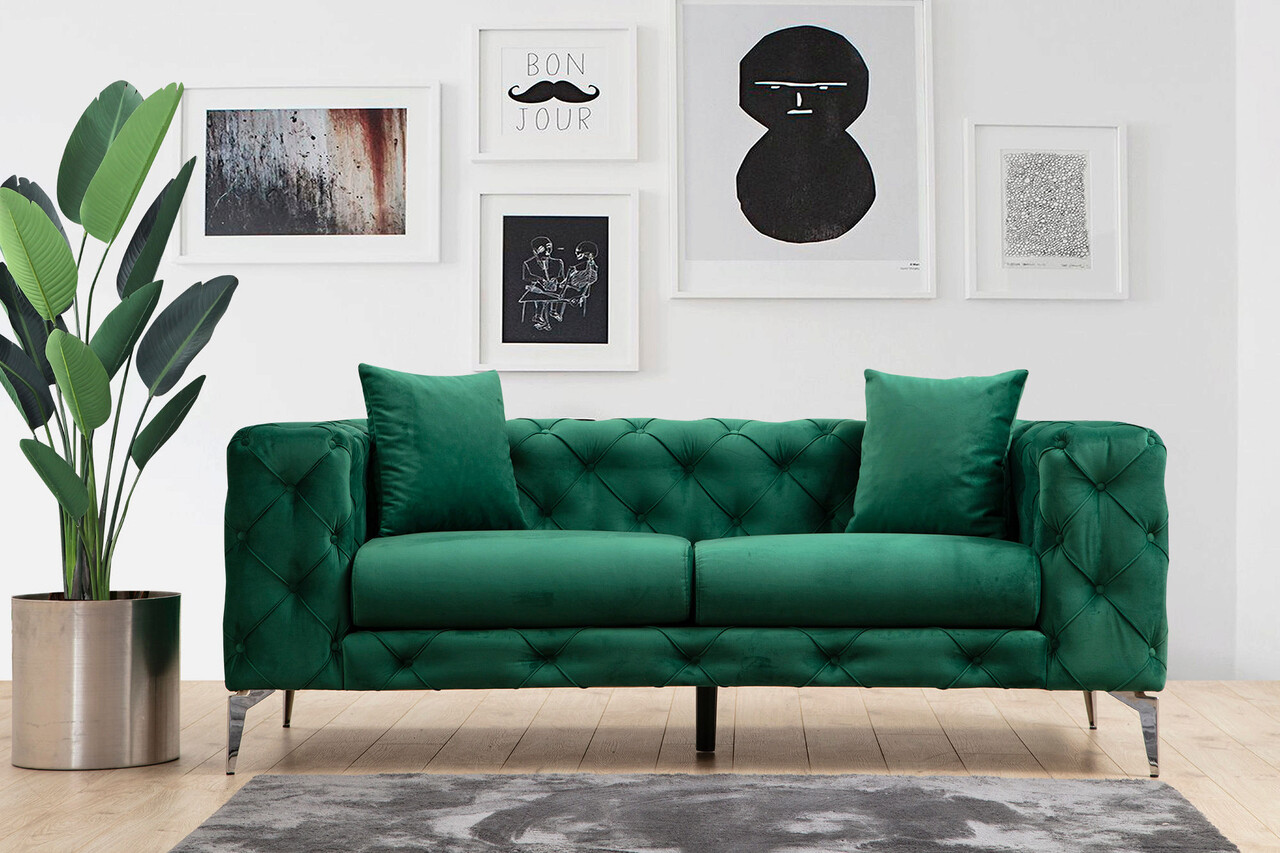 Canapea 2 locuri, Atelier del Sofa, 569HLN1133, Verde - imagine 7